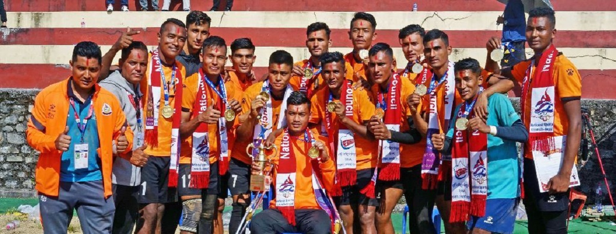नवौँ राष्ट्रिय खेलकुद : पुरुष भलिबलमा एपिएफलाई स्वर्ण